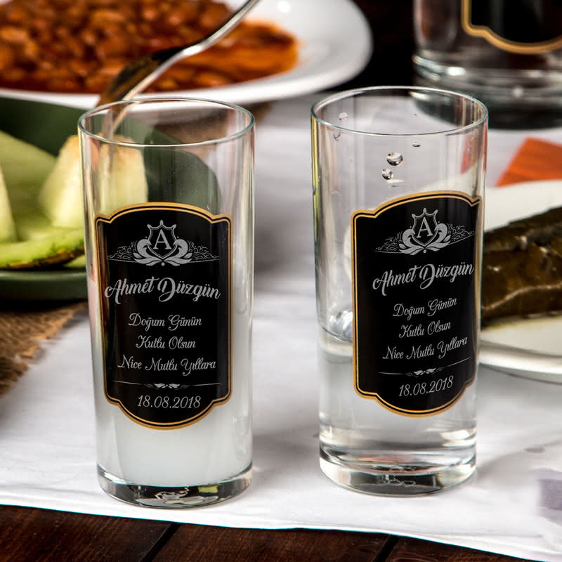 Doğum Günü Hediyesi 2li Rakı Kadehi Karaf Seti