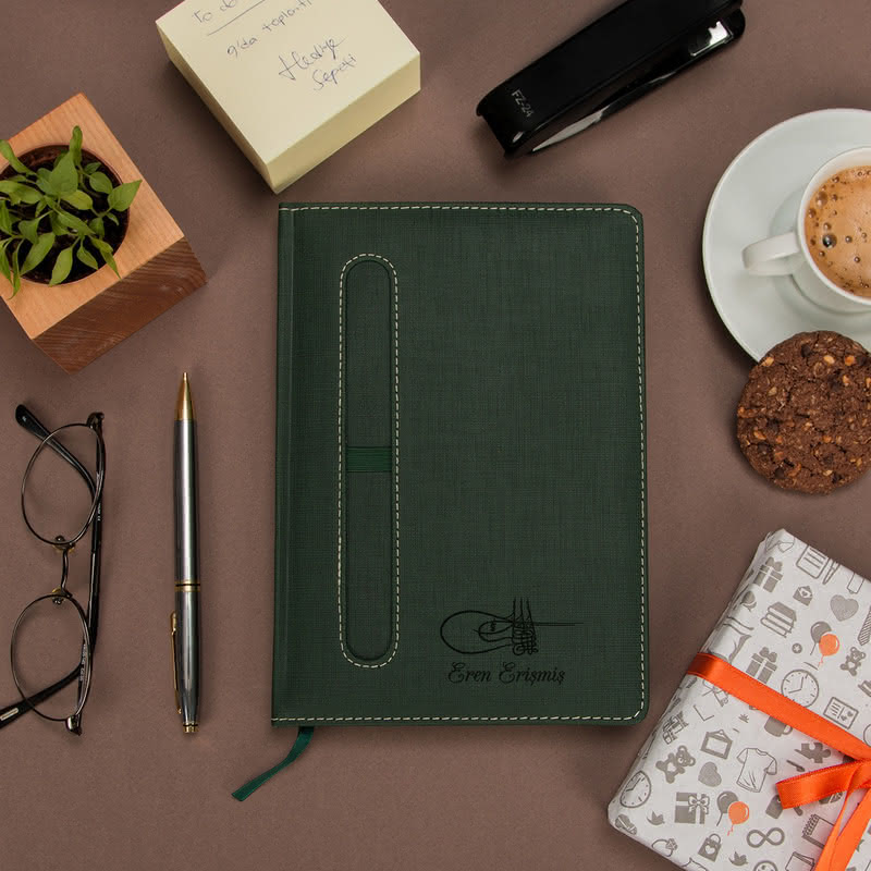 Fatih Sultan Mehmet Tuğralı Kenar Boyalı Not Defteri