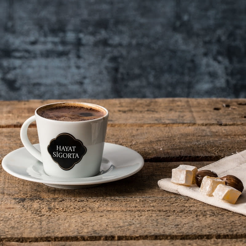 Firma İsmi Baskılı 6lı Türk Kahve Fincanı Seti Hediye Sepeti