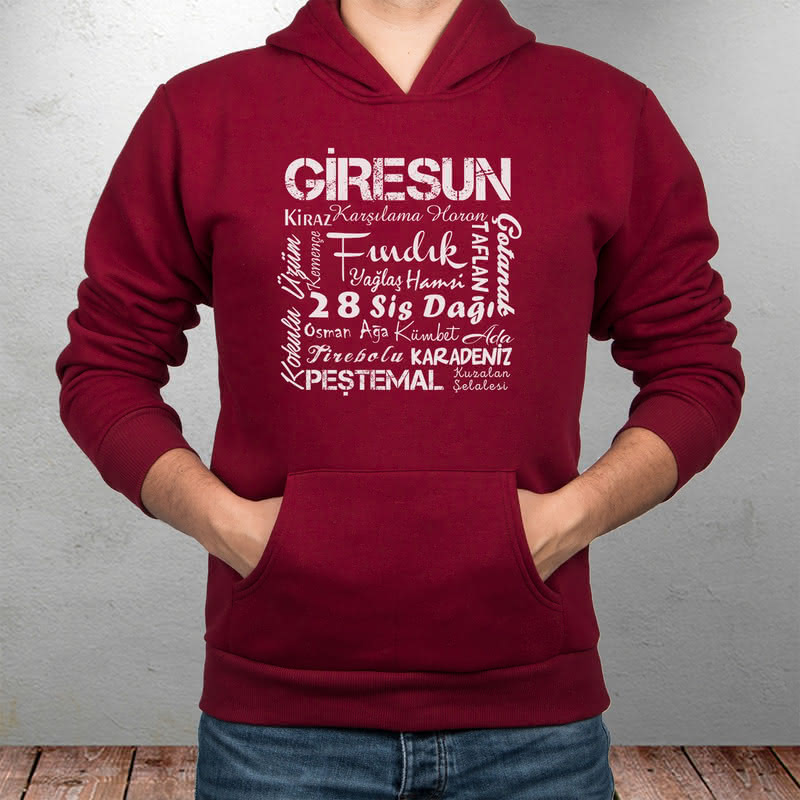 Giresunlulara Özel Tasarımlı Hediye Kapşonlu Sweatshirt - %100 Pamuklu Kumaş