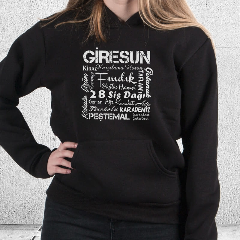 Giresunlulara Özel Tasarımlı Hediye Kapşonlu Sweatshirt - %100 Pamuklu Kumaş