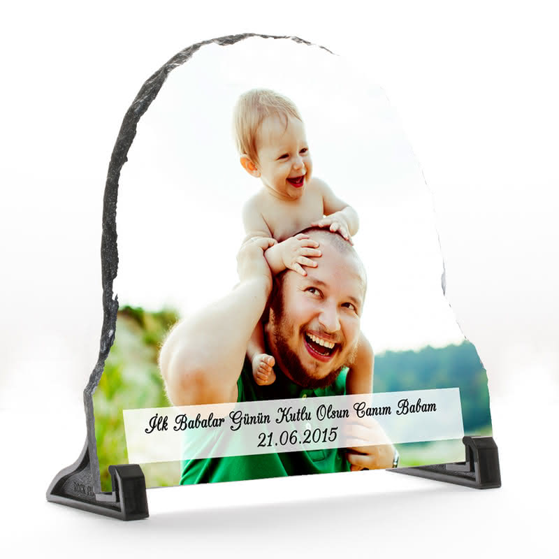 İlk Babalar Günü Hediyesi Taş Foto