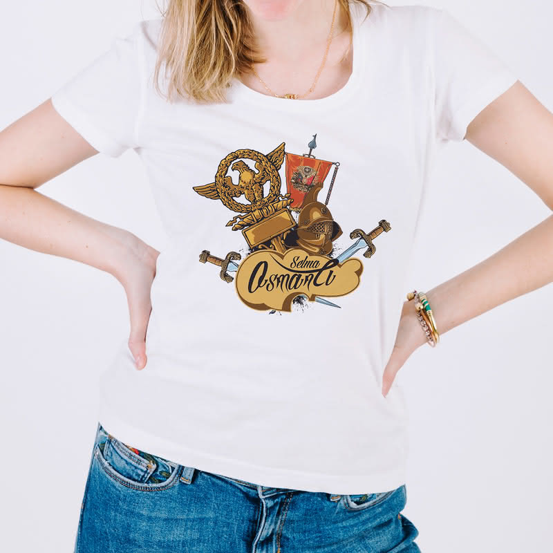 İsme Özel Osmanlı Tasarımlı Baskılı Tişört