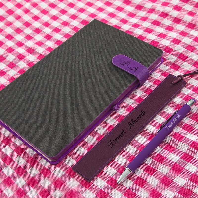 Kız Arkadaşa Hediye Defter Kalem Ayraç Seti