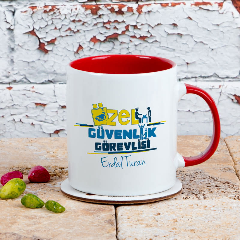 Özel Güvenlik Görevlilerine Hediye Renkli Kahve Kupası