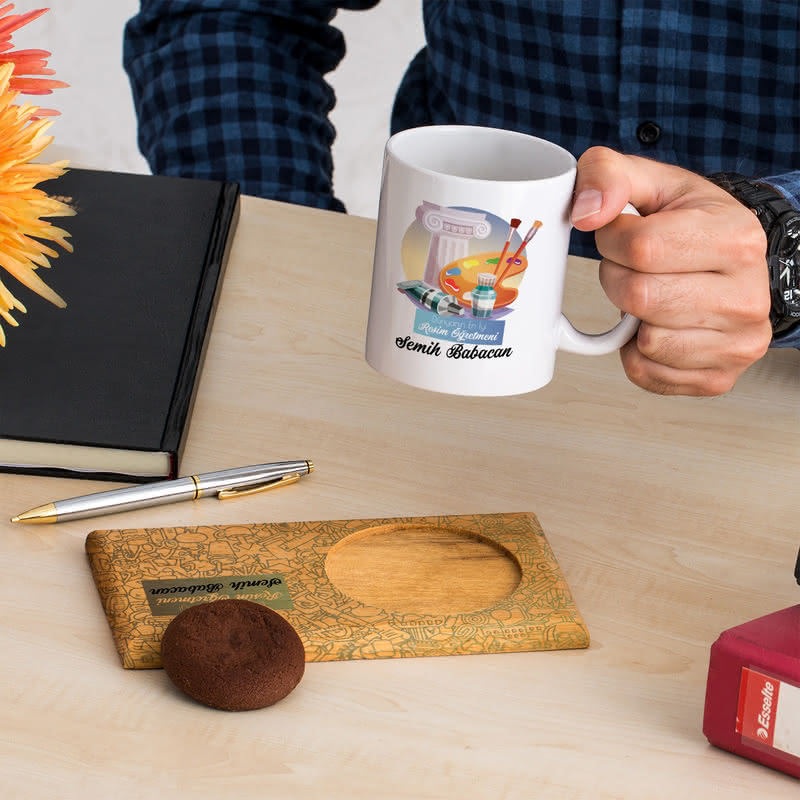 Resim Öğretmenlerine Özel Kupa Sunum Seti