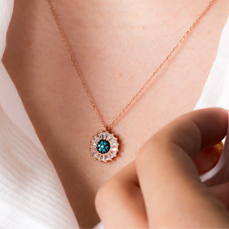 Rose Gümüş Papatya Kolye