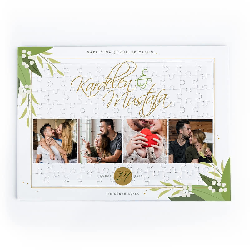 Sevgiliye Hediye Kişiye Özel Fotoğraf Baskılı A4 Puzzle