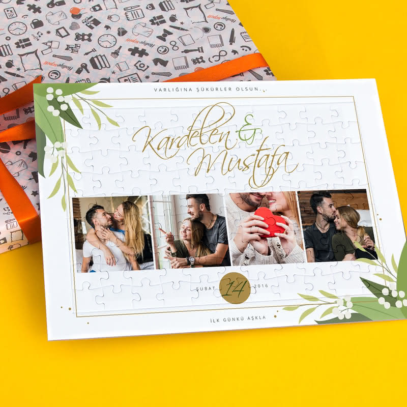 Sevgiliye Hediye Kişiye Özel Fotoğraf Baskılı A4 Puzzle