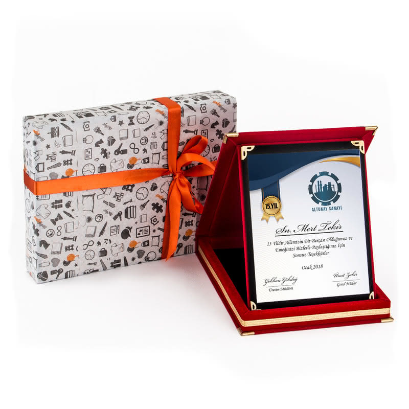 Şirketlere Özel Çalışma Yıl Dönümü Tasarımlı Motivasyon Plaketi