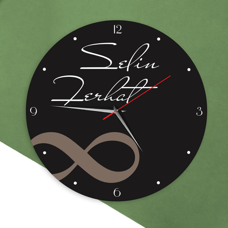 Sonsuzluk İşareti Tasarımlı Baskılı Duvar Saati