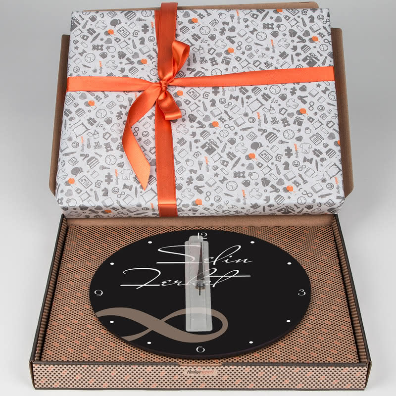 Sonsuzluk İşareti Tasarımlı Baskılı Duvar Saati