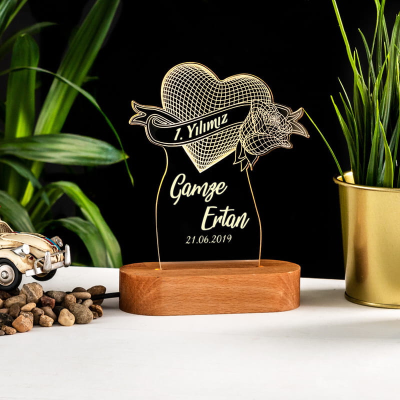 Evlilik Yıldönümü Hediyesi 3d Led Lamba