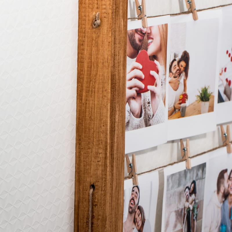 12 Fotoğraf Baskılı Mandallı Anı Çerçevesi