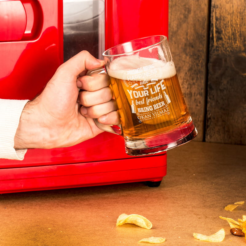 Arkadaşa Özel Mesajlı İsme Özel Bira Bardağı