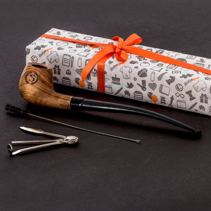 Arma Tasarımlı Arkadaşa Hediye Ahşap Pipo Seti