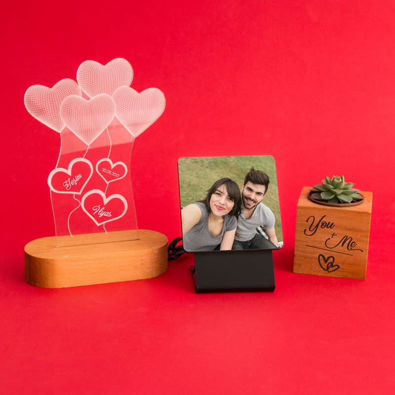 Aşkın Işıltısı Kişiye Özel Led Lambalı Hediye Kutusu