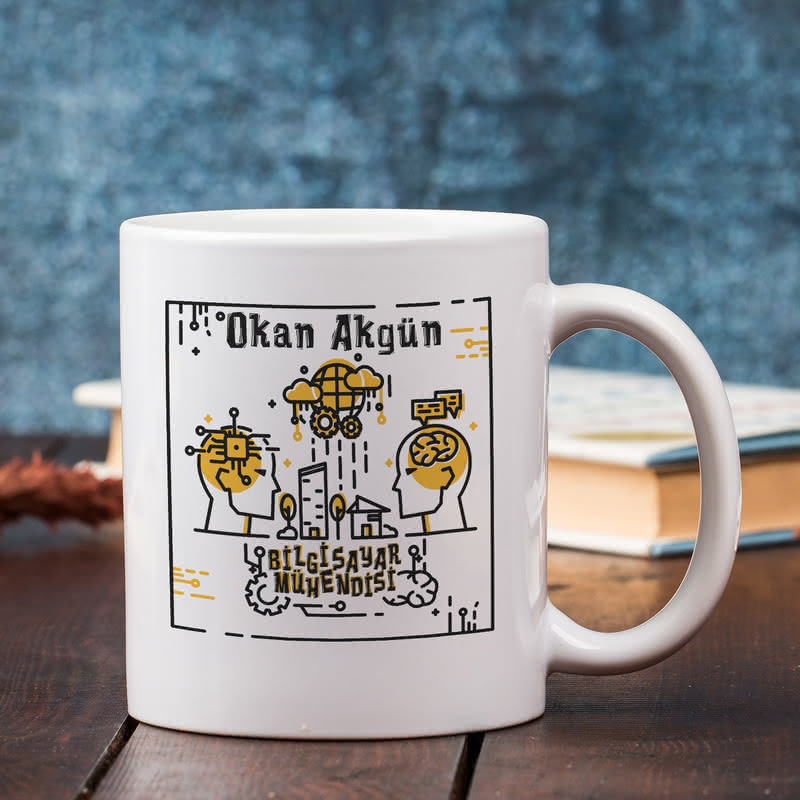 Bilgisayar Mühendislerine Hediye Kişiye Özel Kupa Sunum Seti