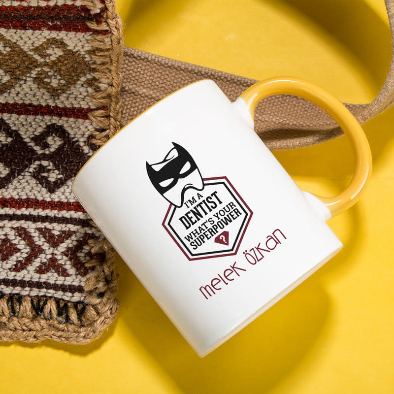 Diş Hekimlerine Hediye Esprili Renkli Kahve Kupası