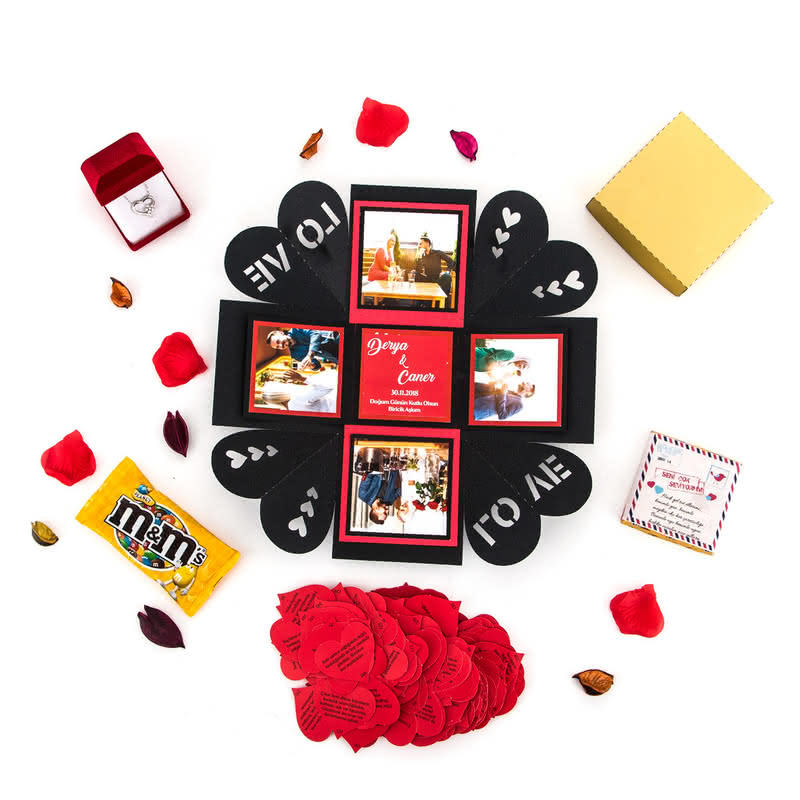 Doğum Günü Hediyesi Gümüş Kolyeli Patlayan Hediye Kutusu