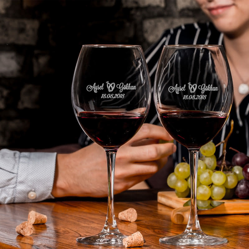Düğün & Yıldönümü Hediyesi Toscana Şarap Kadeh Seti