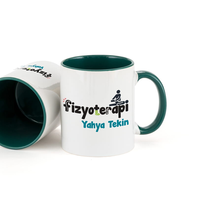 Fizyoterapistlere Özel İsim Yazılı Renkli Kahve Kupası