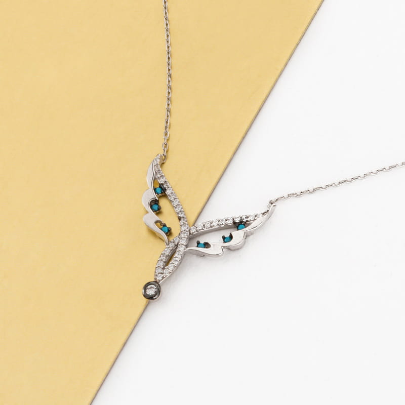 Gümüş Peri Kanadı Kolye