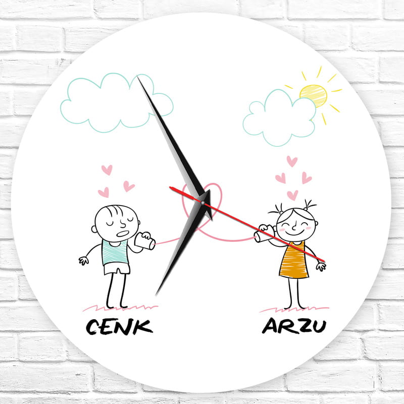 İsim Yazılı Hediye Duvar Saati Hediye Sepeti