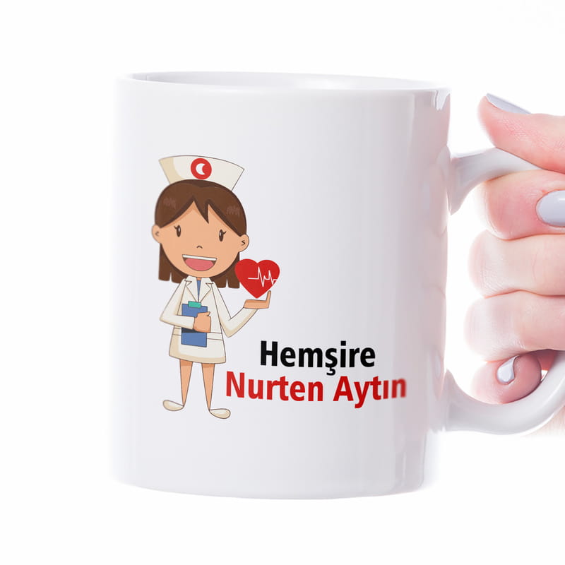 İsimli Hemşirelere Özel Baskılı Kupa