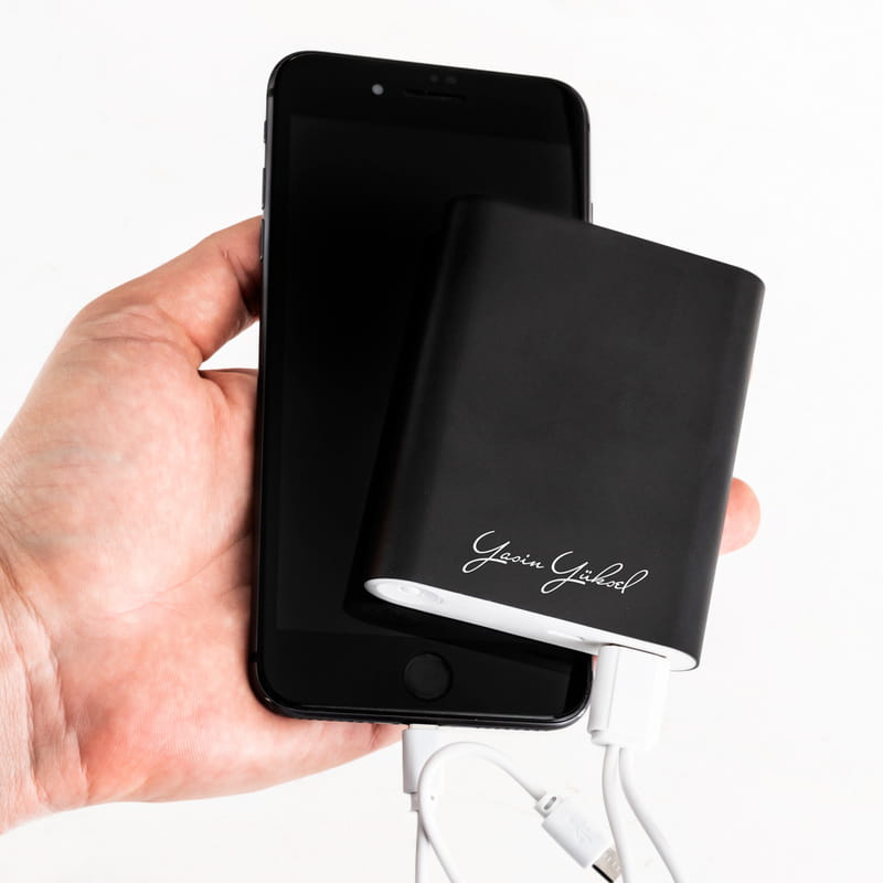 İsme Özel 10.000 mAH Powerbank ve Cüzdan Hediye Seti - Hakiki Deri