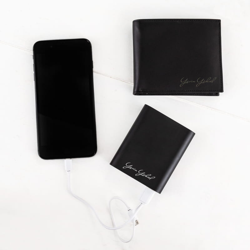 İsme Özel 10.000 mAH Powerbank ve Cüzdan Hediye Seti - Hakiki Deri
