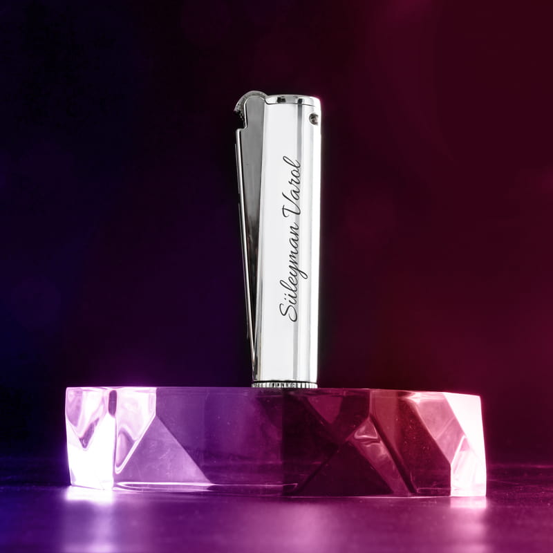 İsme Özel Metal Benzinli Clipper Çakmak Seti