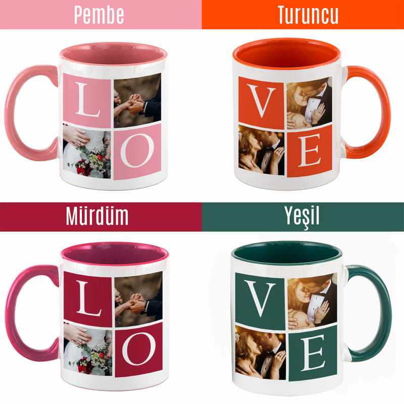 Kişiye Özel Fotoğraf Baskılı Love Kupa