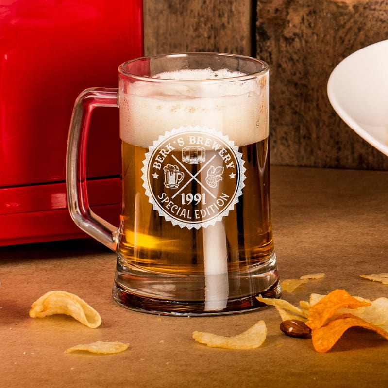 Kişiye Özel Retro Arma Tasarımlı Bira Bardağı