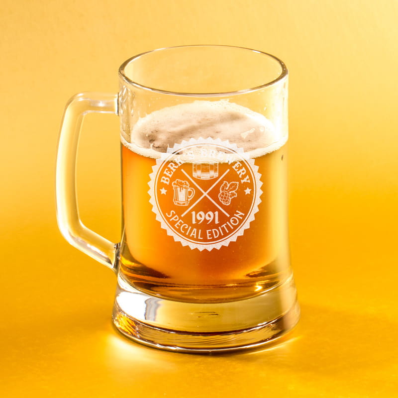 Kişiye Özel Retro Arma Tasarımlı Bira Bardağı