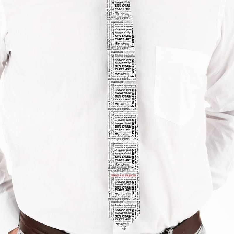 Klasik Öğretmen Sözleri Yazılı Hediye Kravat