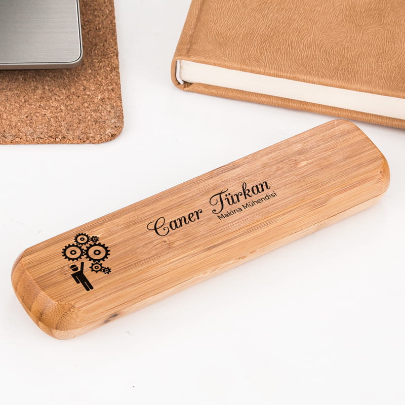 Makina Mühendislerine Hediye Bambu Kutulu Kalem Seti