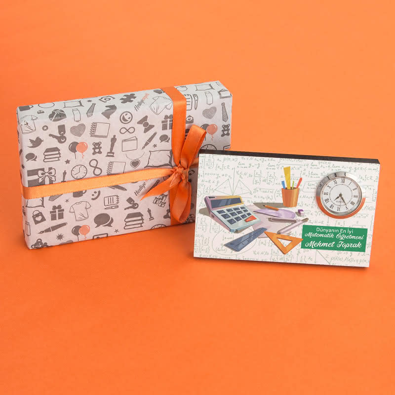 Matematik Öğretmenine Hediye Saatli Çerçeve