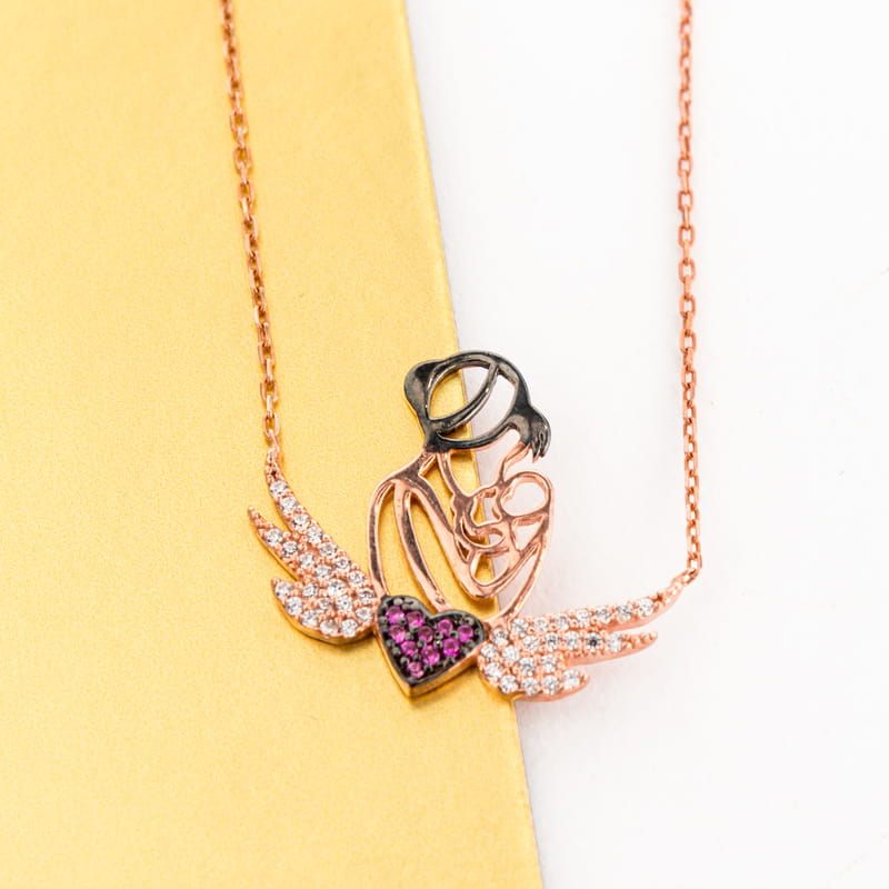 Melek Anneme Hediye Gümüş Kolye