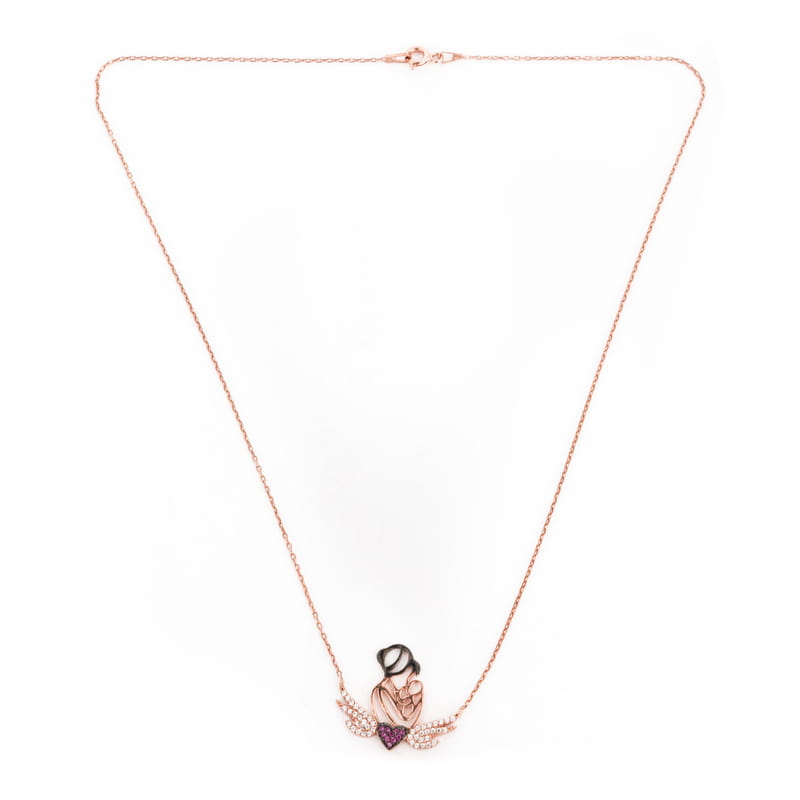 Melek Anneme Hediye Gümüş Kolye