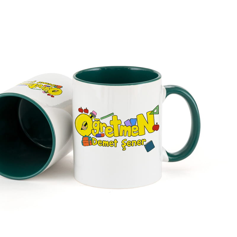 Öğretmenlere Özel Tasarımlı Hediye Renkli Kahve Kupası