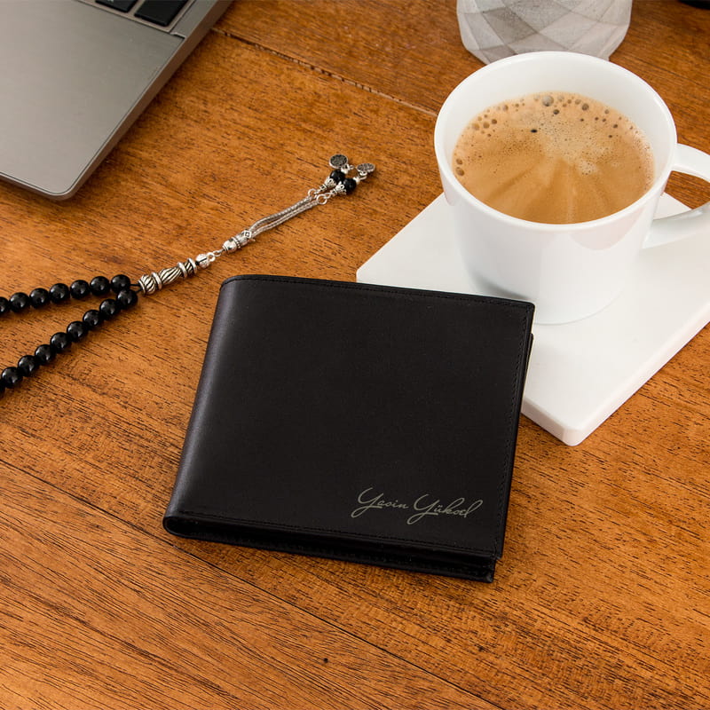 Özel Kutusunda İsimli Cüzdan Tesbih Seti - Hakiki Deri