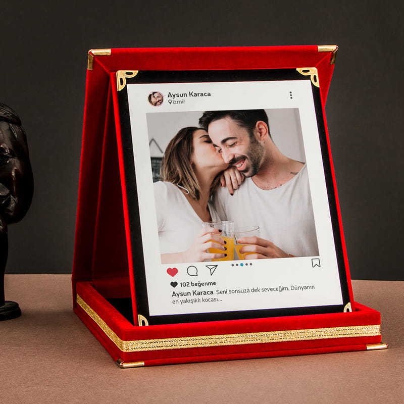 Sevgiliye Sosyal Medya Tasarımlı Hediyelik Plaket