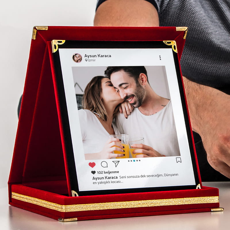 Sevgiliye Sosyal Medya Tasarımlı Hediyelik Plaket