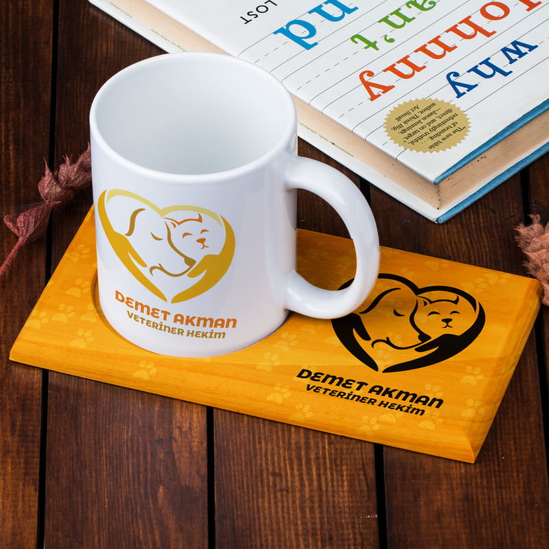 Veteriner Arkadaşa Özel Tasarımlı Kupa Sunum Seti