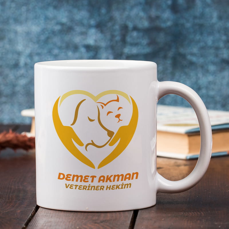 Veteriner Arkadaşa Özel Tasarımlı Kupa Sunum Seti