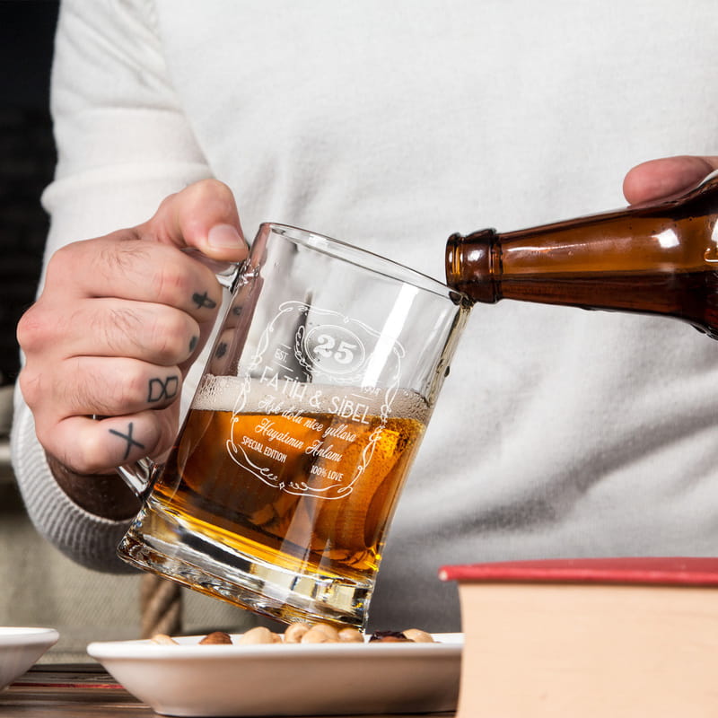 Yıl Dönümü Hediyesi Bira Bardağı