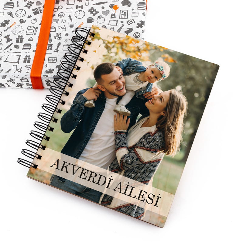 Aile İsmine Özel Fotoğraf Baskılı Ahşap Albüm