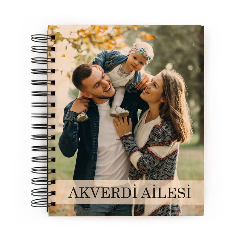 Aile İsmine Özel Fotoğraf Baskılı Ahşap Albüm