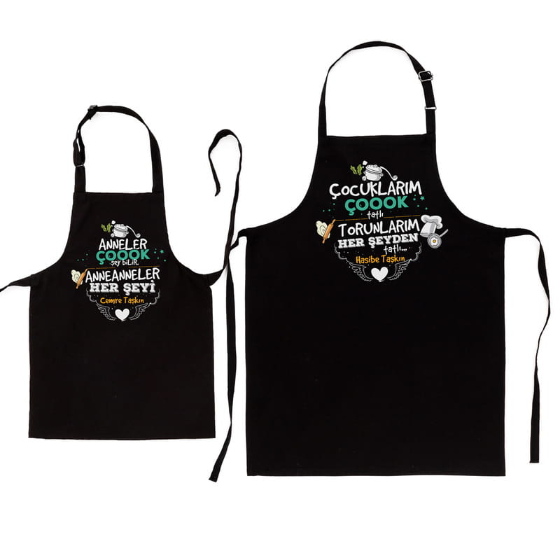 Anneanne & Babaanne Torun Kombin Esprili Mutfak Önlüğü